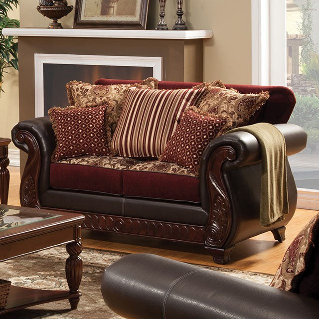 Loveseat Franklin - marrón oscuro/canela