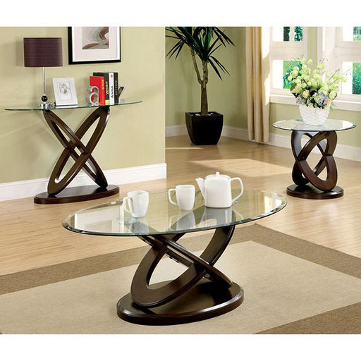 Atwood Round End Table - Dark Walnut