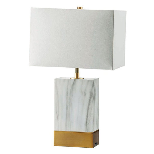Faith Table Lamp - Gold/White