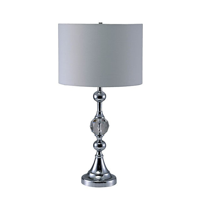 Emi Table Lamp - Silver/White