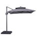 Fida 8 Ft Square Umbrella w/ Double Top + 37" Large Base - Gray
