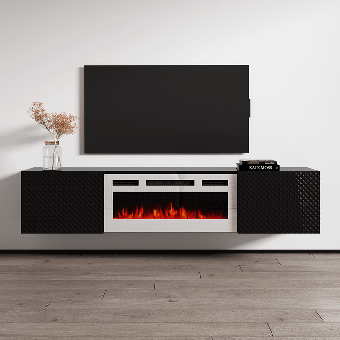 Carbon WH-EF Floating Fireplace TV Stand
