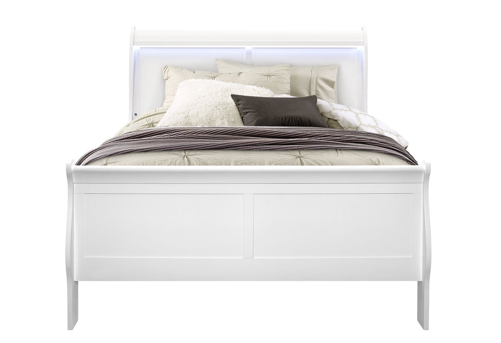 CHARLIE WHITE BED WITH LED