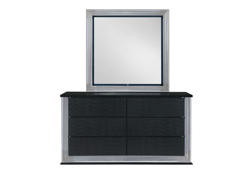 YLIME WAVY BLACK MIRROR WITH LED