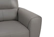 U6007 LIGHT GREY LEATHER LOVESEAT