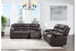 U5929 DARK BROWN CONSOLE RECLINING LOVESEAT