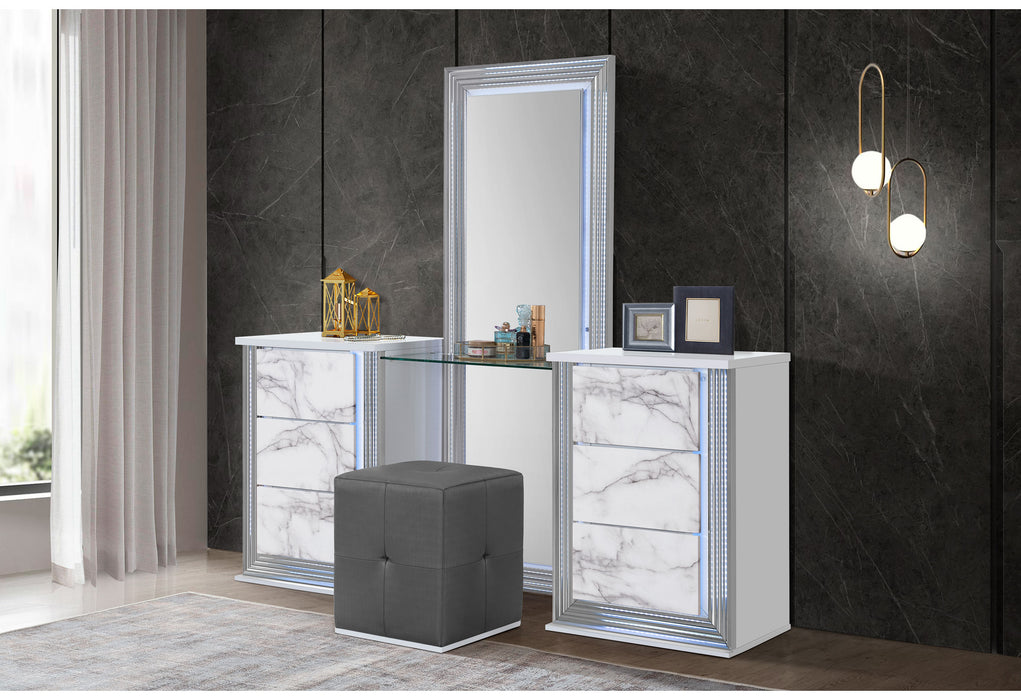 YLIME WHITE MARBLE VANITY WITH LED