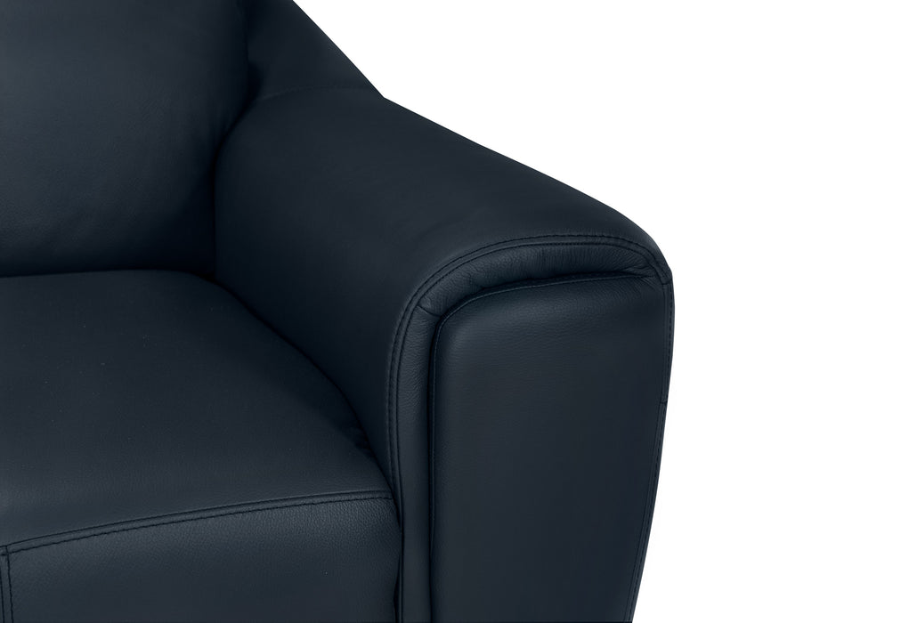 U6008 NAVY BLUE LEATHER LOVESEAT