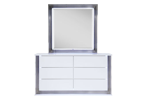 YLIME SMOOTH WHITE DRESSER WITH LED