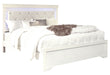POMPEI METALLIC WHITE BED WITH LED