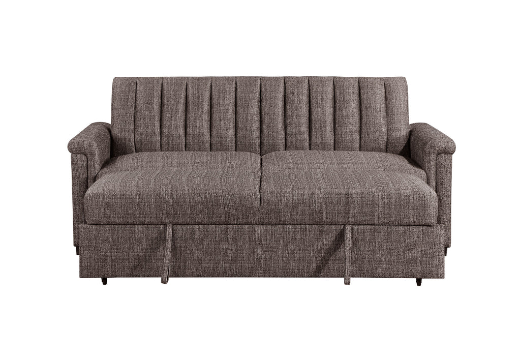 U0201 BROWN PULL OUT SOFA BED