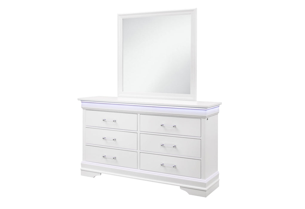 CHARLIE WHITE DRESSER WITH LED