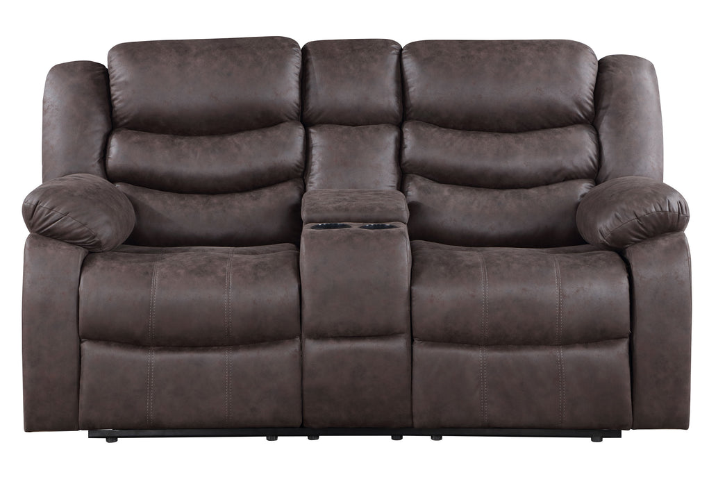 U5929 DARK BROWN CONSOLE RECLINING LOVESEAT