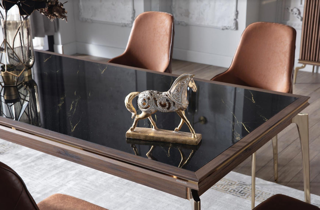 Montego Dining Table - Montego Walnut / Car.marb
