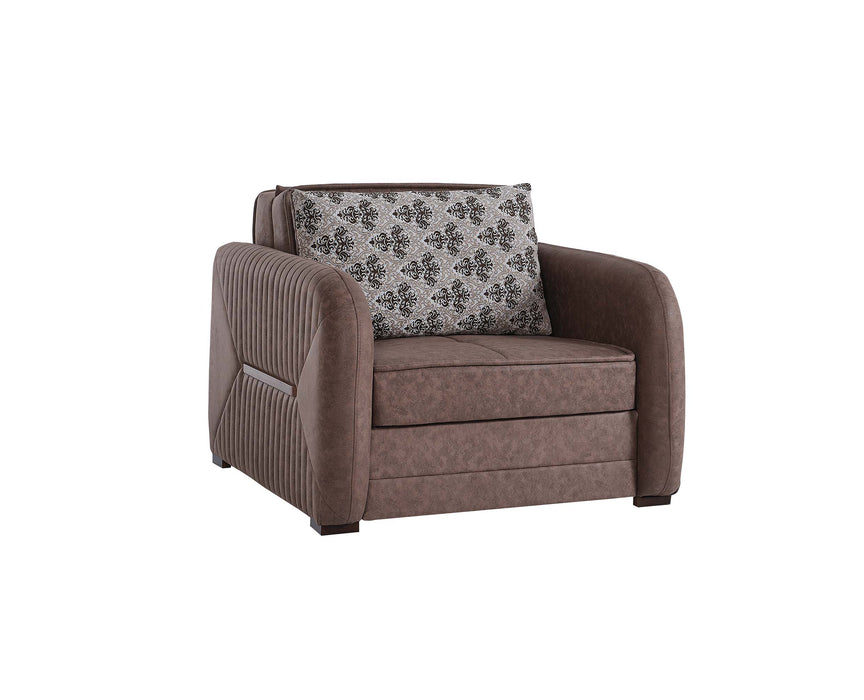 Ottomanson Speedy Collection Upholstered Convertible Armchair with Storage