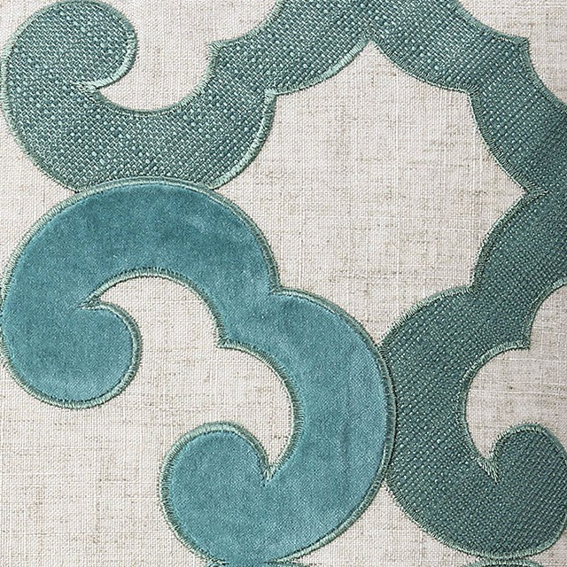 Lily Throw Pillow - Beige/Teal