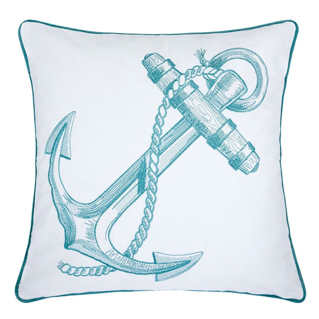 Lorrie Accent Pillow - White/Teal