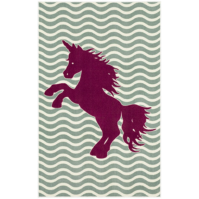 Baron Area Rug - Sage Green/Fuchsia