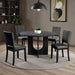 Oberto 5 Pc Round Dining Table Set - Dark Gray