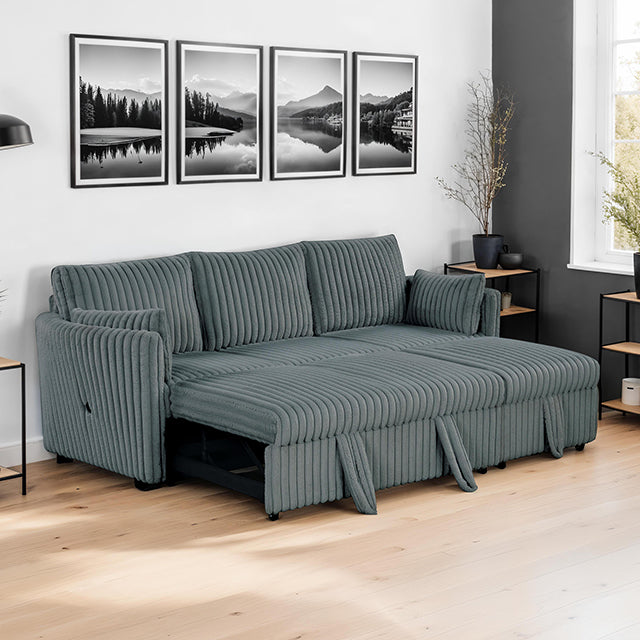 Denholme Sectional w/ Pull Out - Dark Gray
