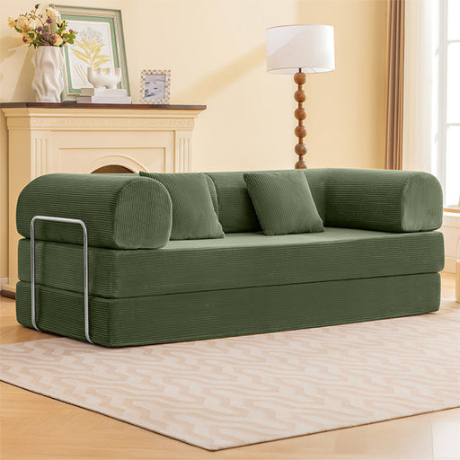 Perri 79" Compressed Sofa - Olive Green