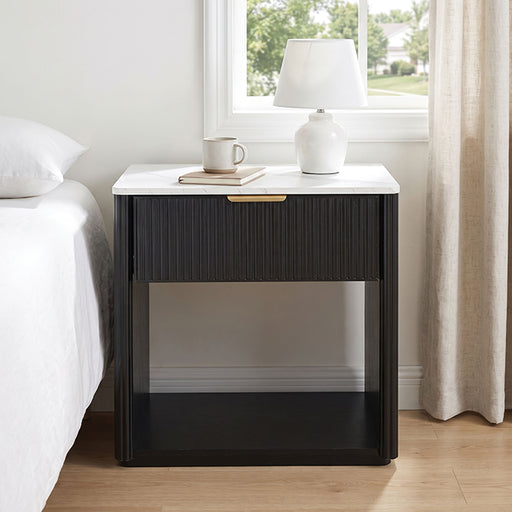 Gants Nightstand w/ Open Shelf - Black