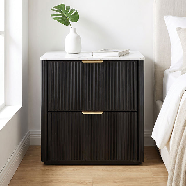 Lydd Nightstand w/ 2 Drawers - Black
