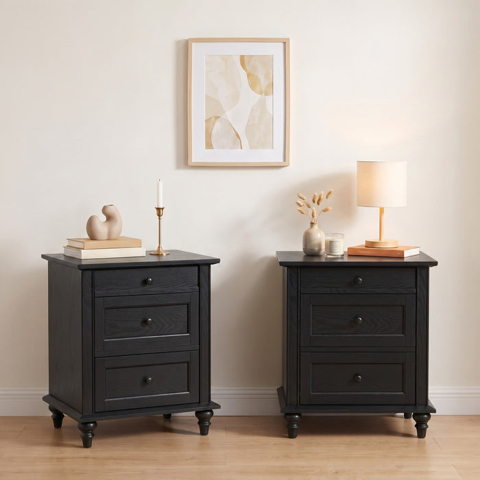 Risor Nightstand (Set of 2) - Black