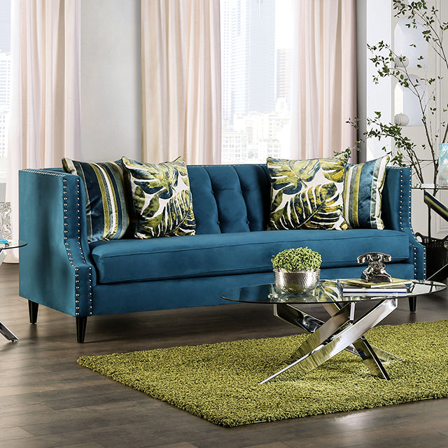 Azuletti Sofa - Dark Teal/Apple Green