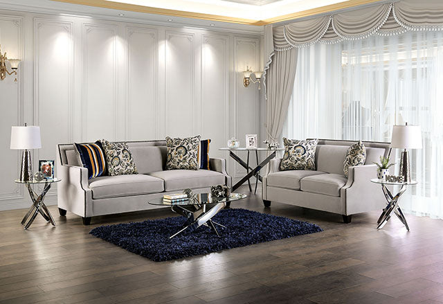 Montecelio Sofa - Light Gray/Navy