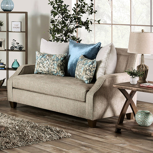 Catarina Loveseat - Beige/Teal