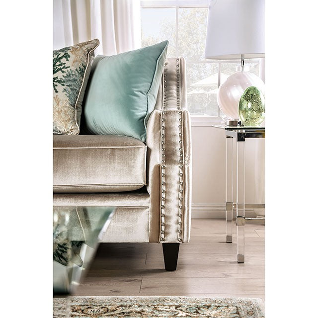 Elicia Sofa - Champagne/Turquoise