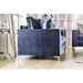 Jodie Love Seat - Satin Blue/Silver