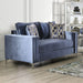 Jodie Love Seat - Satin Blue/Silver