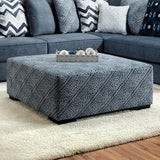 Brielle Ottoman - Blue/Pattern