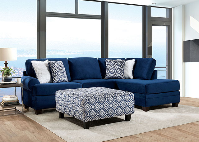 Waldport Ottoman - Navy