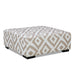 Loughlin Ottoman - Ivory/Light Brown