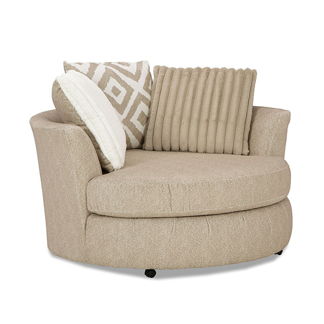 Loughlin Swivel Chair - Light Brown