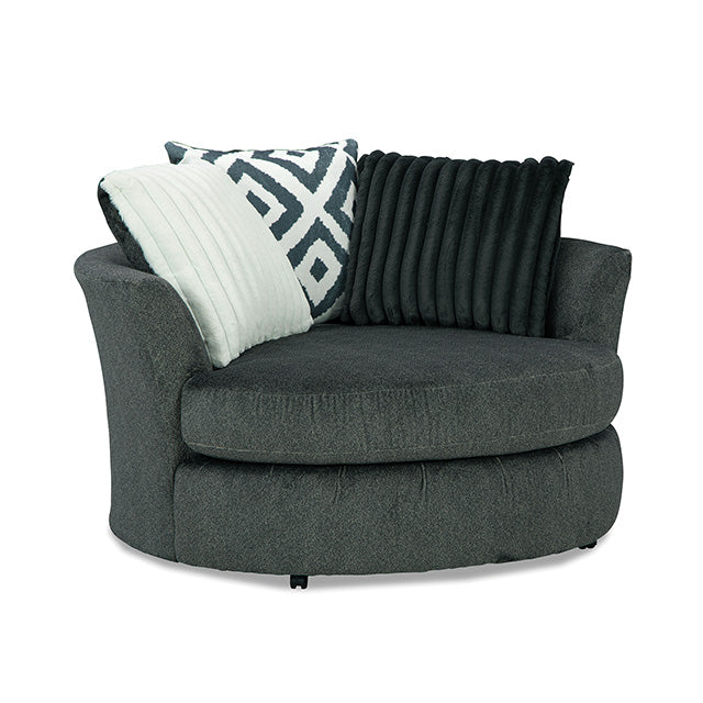 Loughlin Swivel Chair - Gun Metal