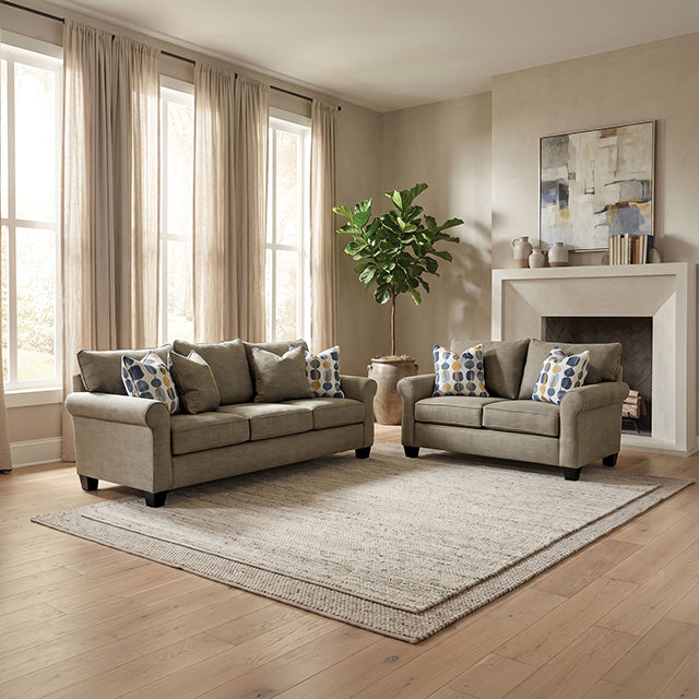 Upton Sofa + Loveseat - Cafe Brown