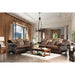Franklin Love Seat - Dark Brown/Tan