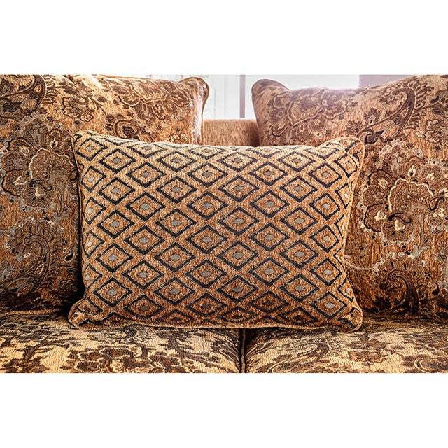 Nicanor Sofa - Tan/Gold
