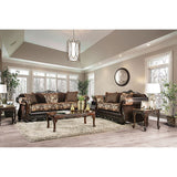 Newdale Love Seat - Brown/Gold