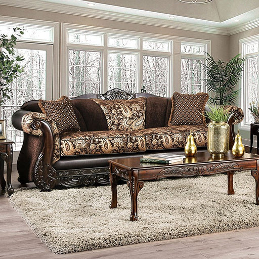 Newdale Sofa - Brown/Gold
