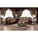 Matteo Love Seat - Burgundy/Brown