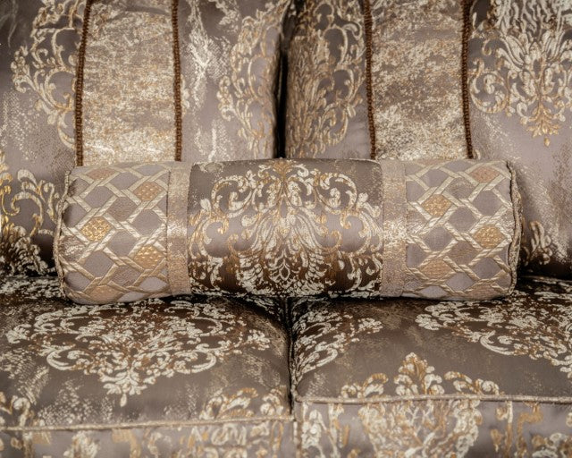 Andalusia Sofa - Light Brown/Dark Cherry