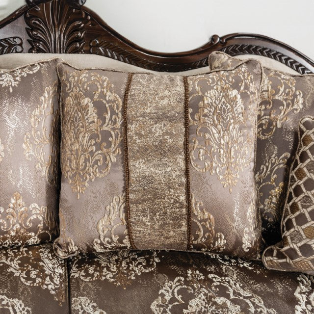 Andalusia Sofa - Light Brown/Dark Cherry