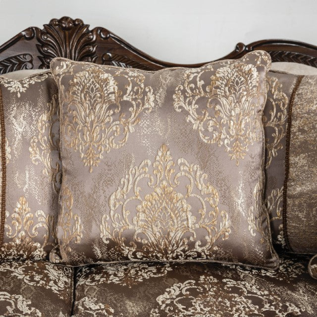 Andalusia Sofa - Light Brown/Dark Cherry