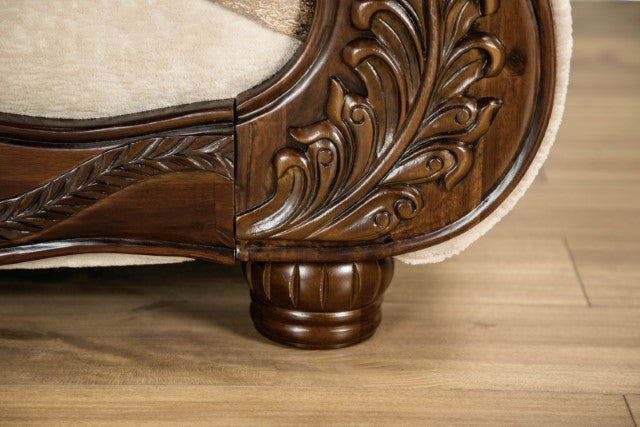 Andalusia Sofa - Light Brown/Dark Cherry