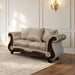 Fasciano Loveseat - Beige Tan/Dark Cherry